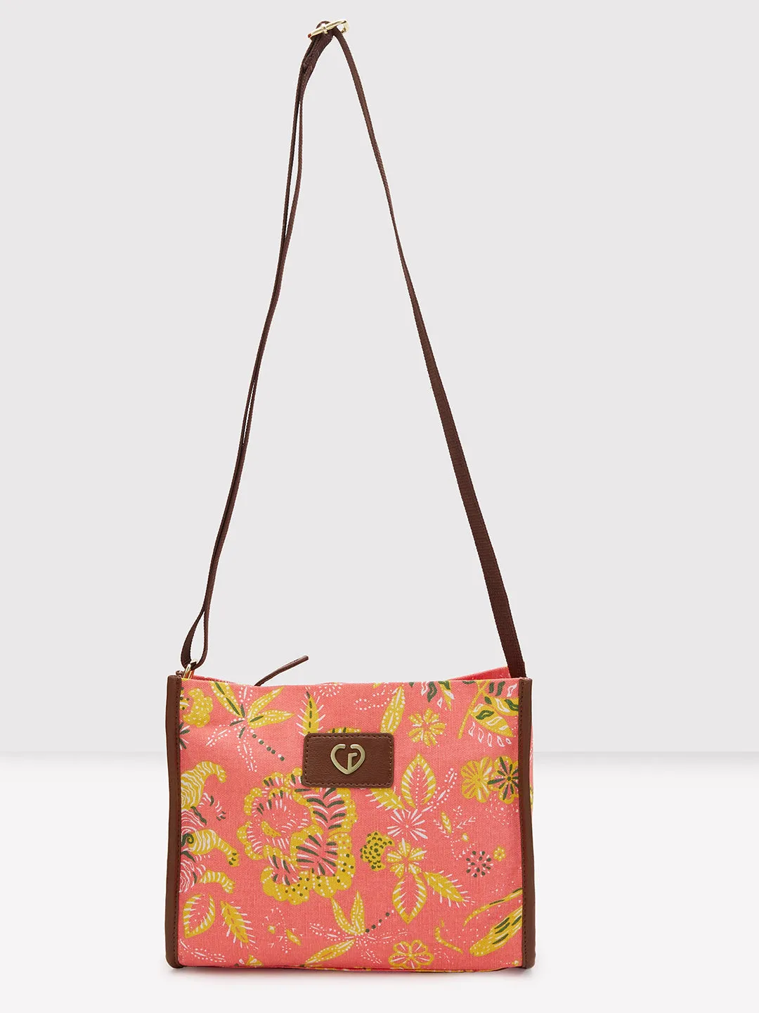 Caprese Hazel Medium Coral Sling Bag