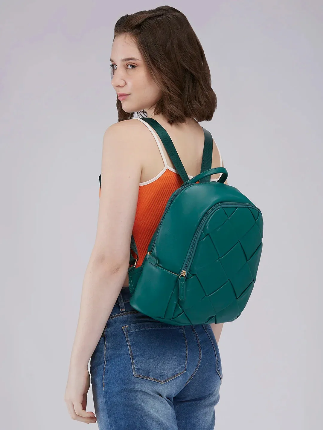 Caprese Merlin Medium Bottle Green Backpack