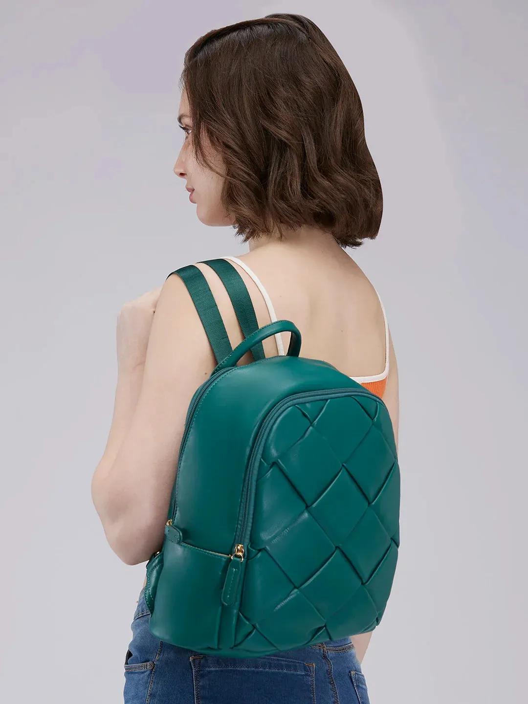Caprese Merlin Medium Bottle Green Backpack