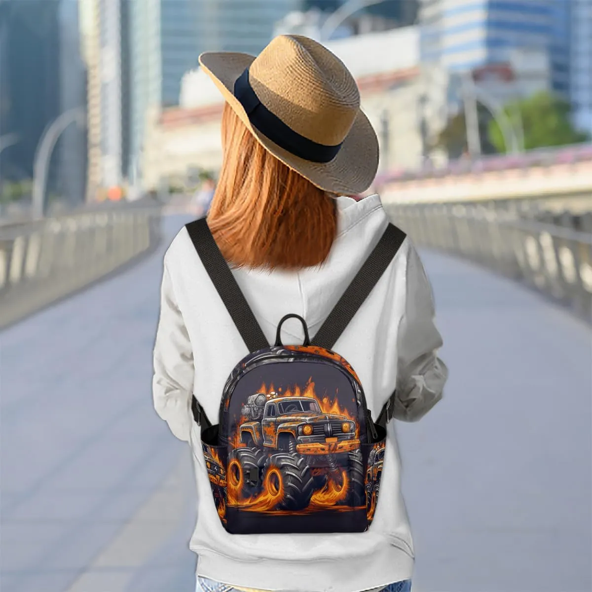 Car Monster Truck Mini Backpack Purse for Women Fashion Lightweight Small Daypack Ladies Travel Handbags Shoulder Bag