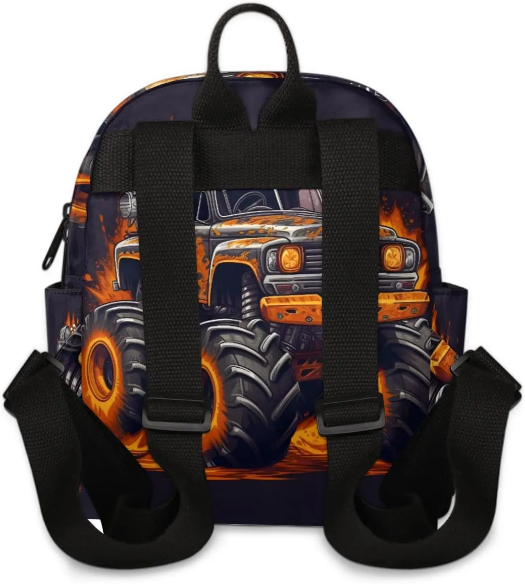 Car Monster Truck Mini Backpack Purse for Women Fashion Lightweight Small Daypack Ladies Travel Handbags Shoulder Bag