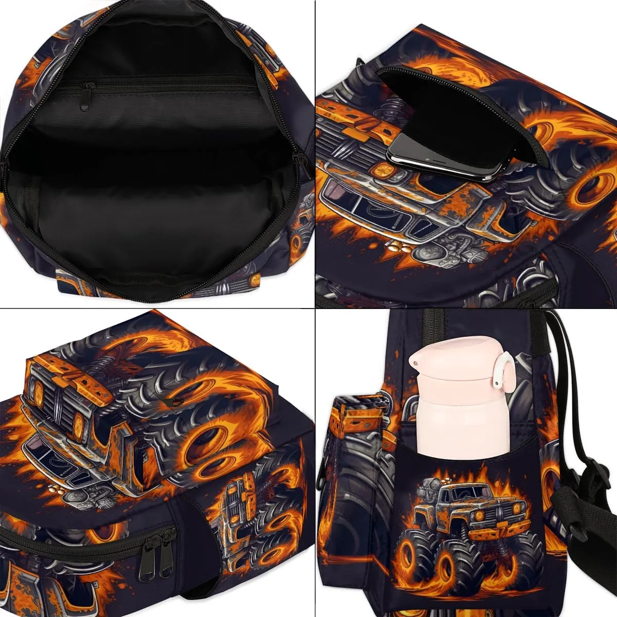 Car Monster Truck Mini Backpack Purse for Women Fashion Lightweight Small Daypack Ladies Travel Handbags Shoulder Bag