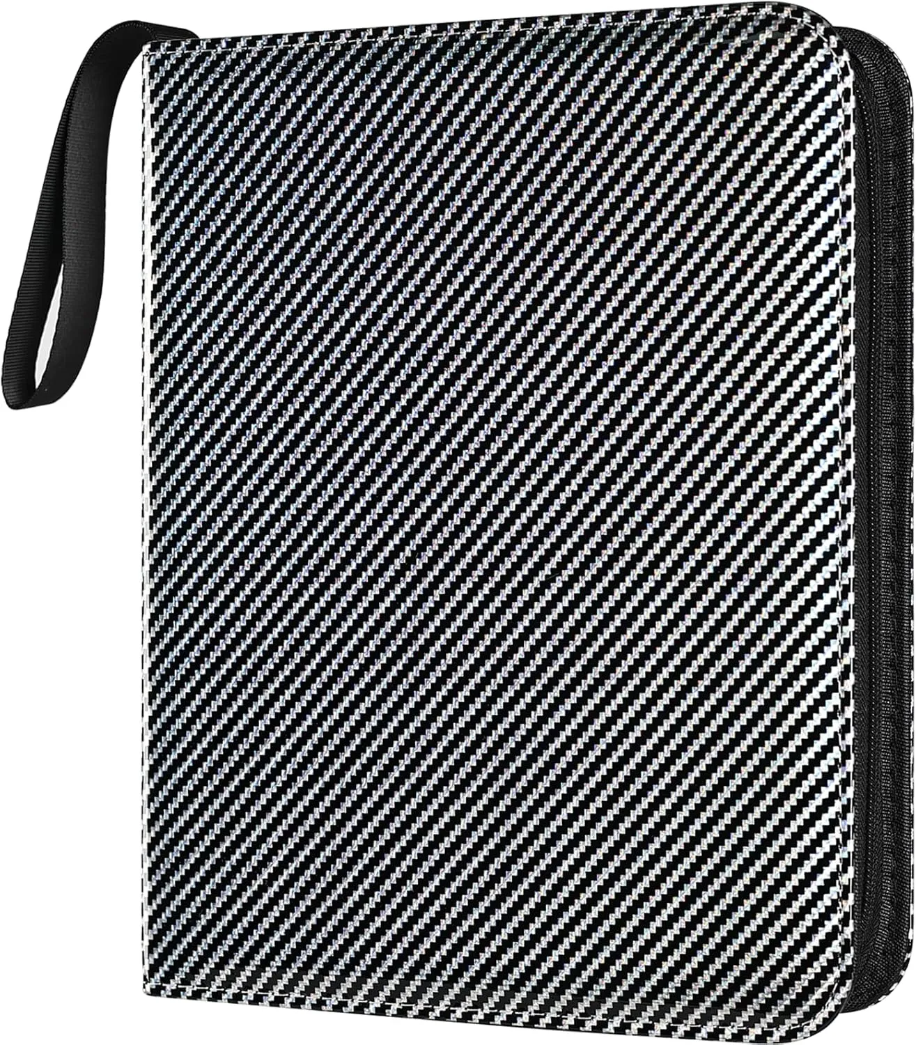 Card Binder for Toploaders, Portable 4 Pockets Trading Card Holder Albums for Sports, Trading, and Gaming Cards Silver
