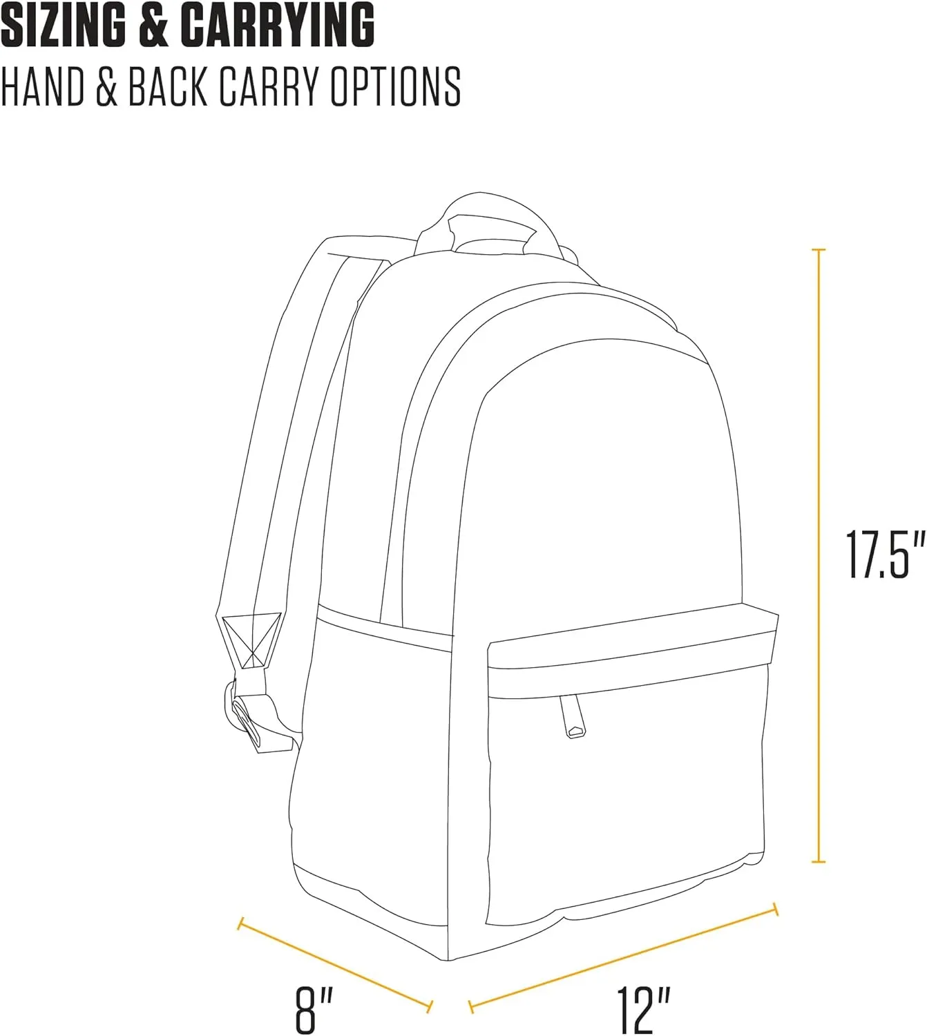 Carhartt 21L Classic Backpack, Water-Resistant Pack W/ 15" Laptop Sleeve and Organizational Compartments, Black, PFAS Free