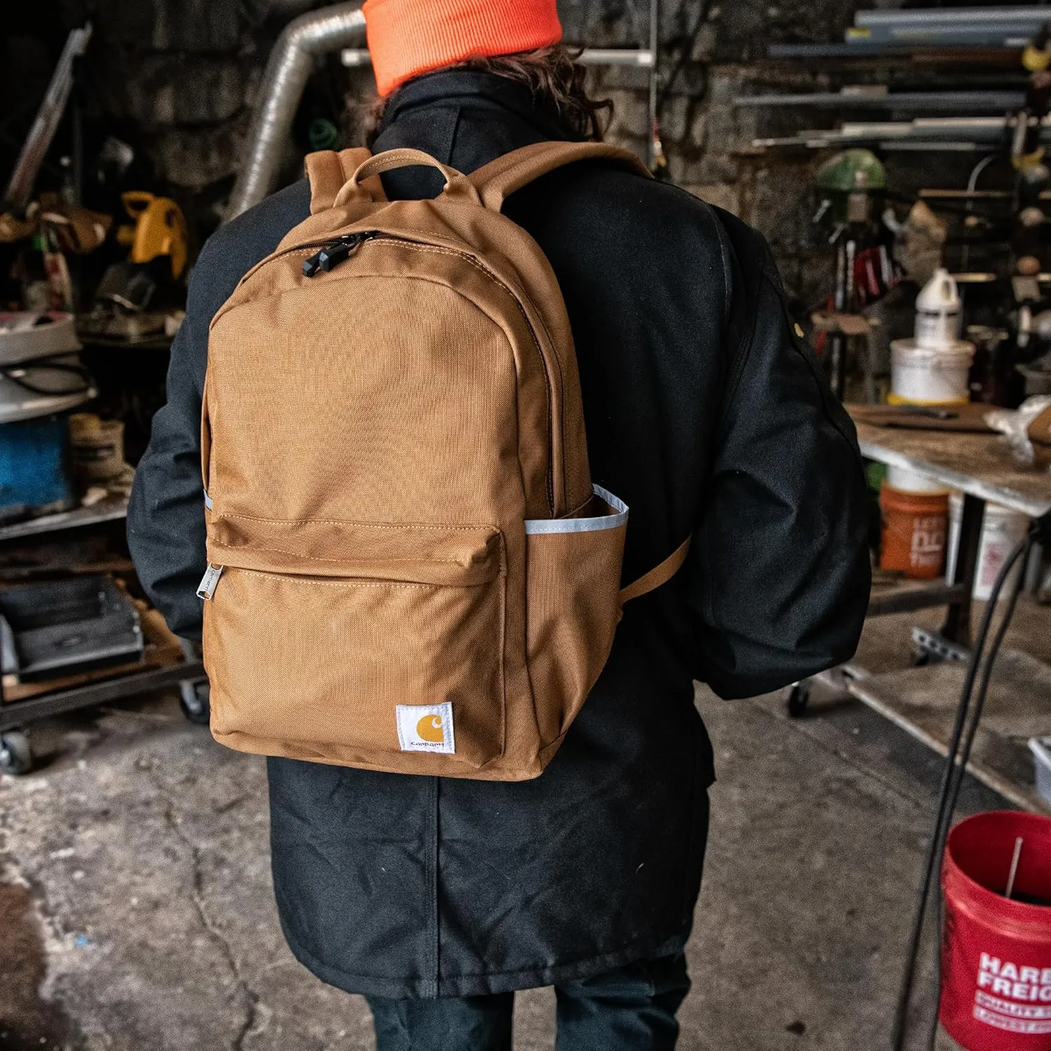 Carhartt 21L Classic Backpack, Water-Resistant Pack W/ 15" Laptop Sleeve and Organizational Compartments, Black, PFAS Free