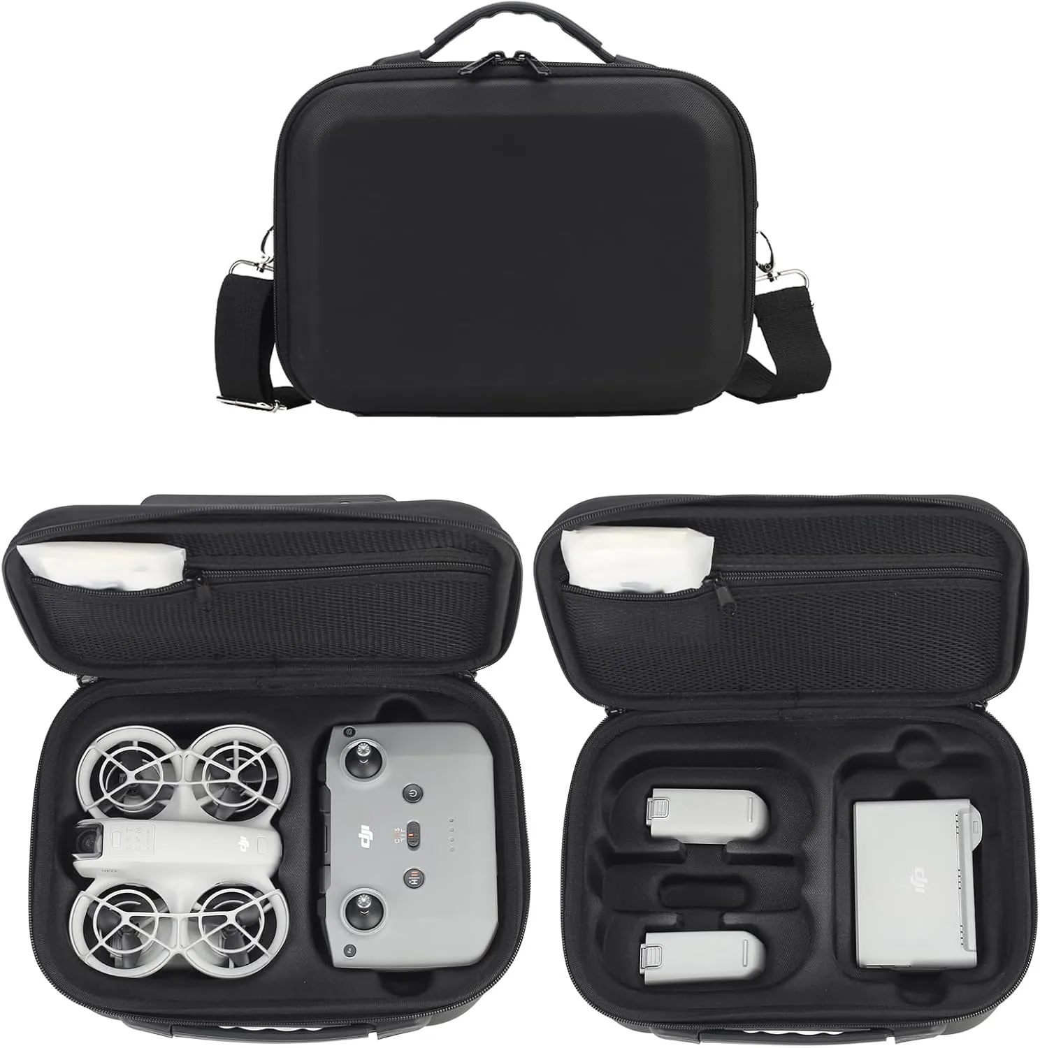 Carrying Case for DJI Neo-Portable PU Protective Storage Bag with YKK Zipper for DJI Neo Fly More Combo,RC-N3 Remote Controller, Neo Intelligent Flight Battery & Aceessories-Black