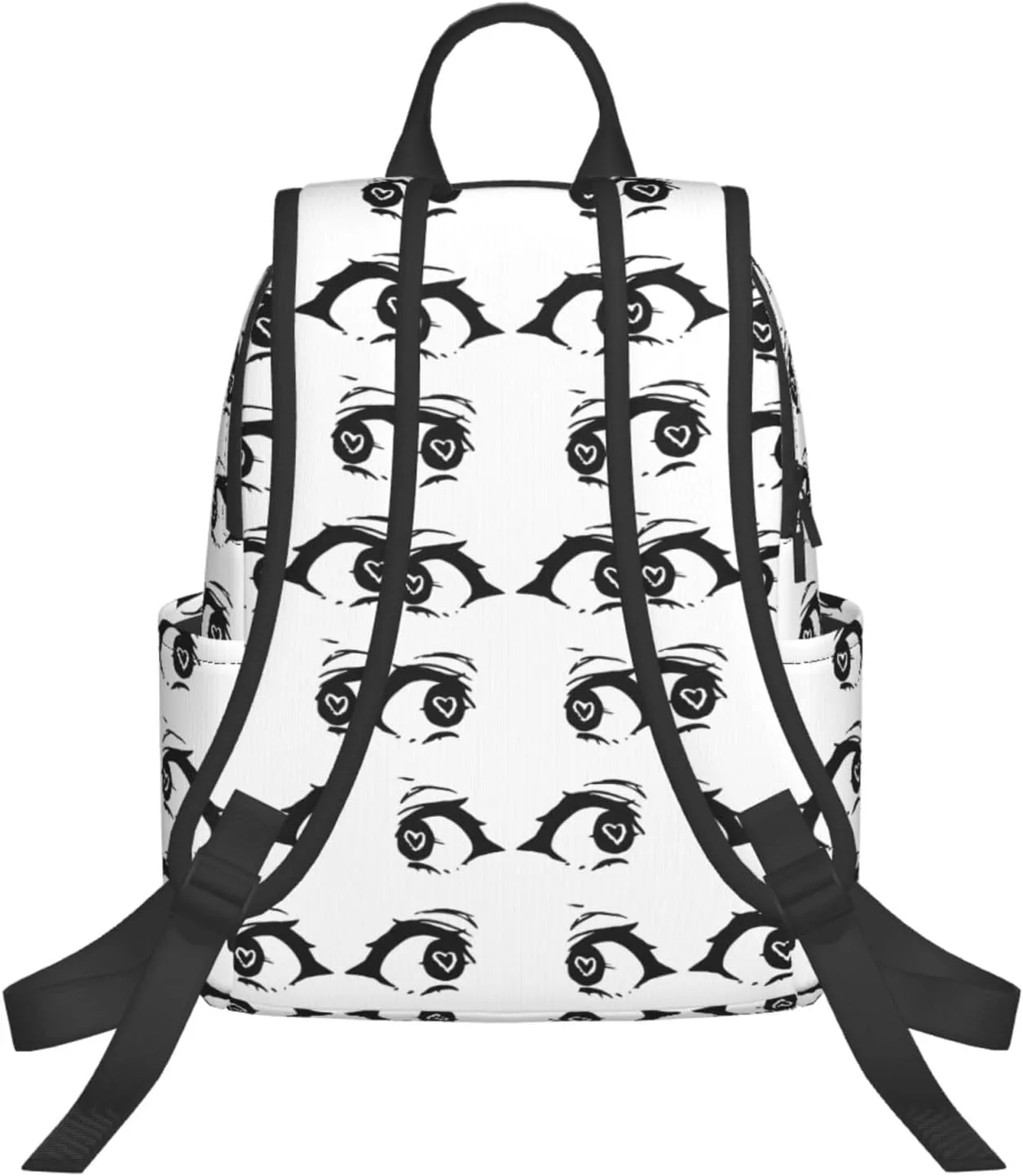 Cartoon Cute Hearts Eyes Casual Backpacks Large Capacity Laptop Backpack Sports Fitness Rucksack Travel Carry-On Daypack Adjustable Shoulder Strap Work Bag for Outdoor Camping