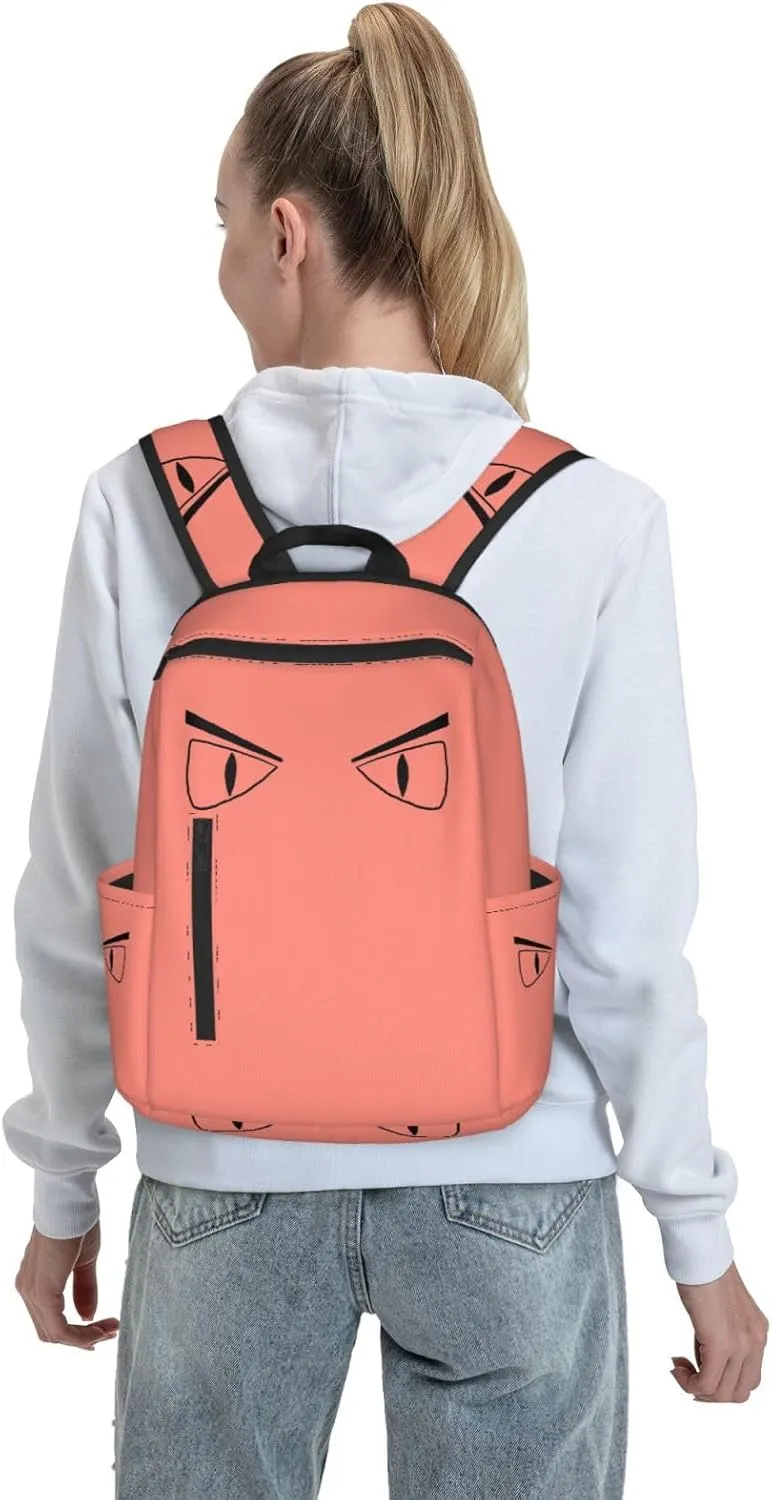 Cartoon Eyes Angry Face Casual Backpacks Large Capacity Laptop Backpack Sports Rucksack Travel Daypack Adjustable Shoulder Strap Work Bag for Outdoor Camping