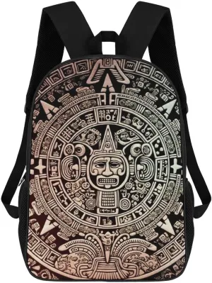 Casual Backpack for Men Women Waterproof Lightweight Daypack Travel Laptop Bag Mayan Calendar End Of The World