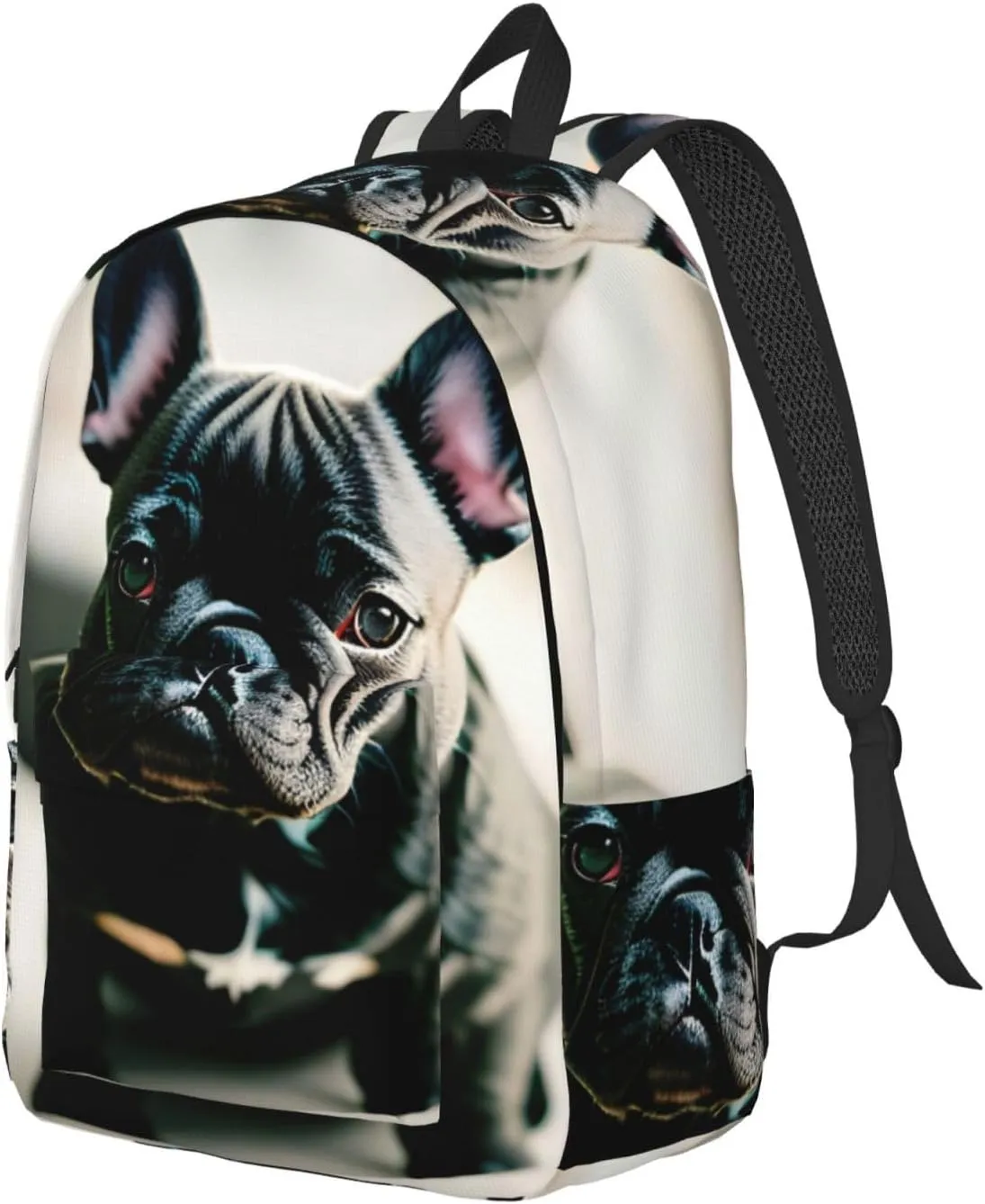 Casual Canvas Backpack, Laptop Rucksack,Shoulder Travel Camping Hiking Backpacks for Men Women-Adorable French Bulldog
