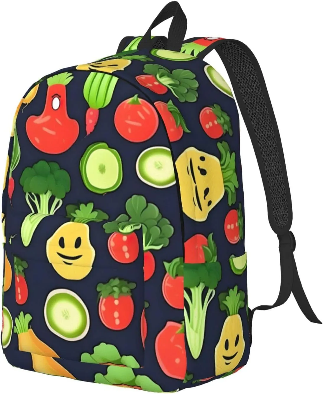 Casual Canvas Backpack, Laptop Rucksack,Shoulder Travel Camping Hiking Backpacks for Men Women-Cartoon Vegetable Fruit