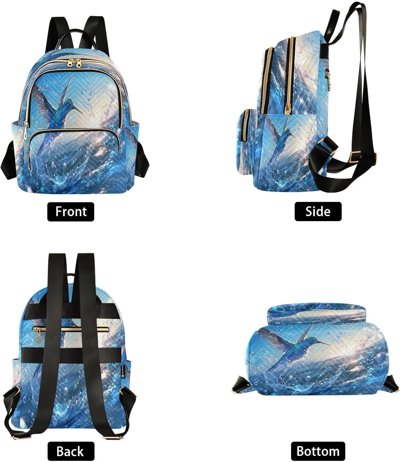 CEBUGI Hummingbird Women's Backpack Purse Fashion Travel Anti Theft Backpack Casual Daypack for Work College,S