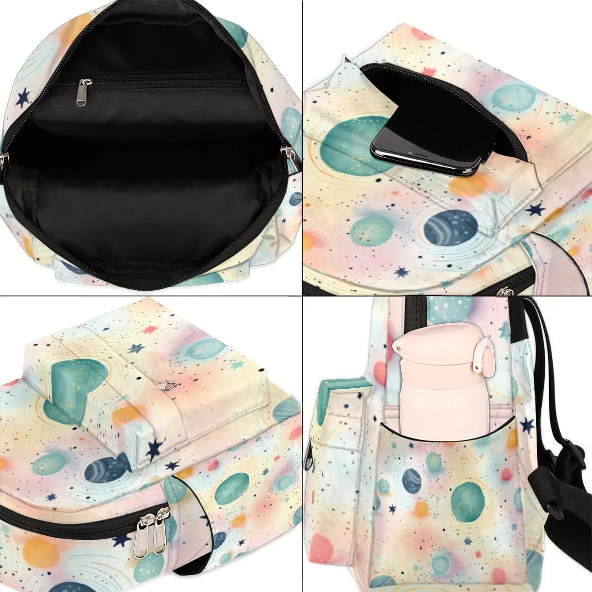 cfpolar Mini Backpack Purse for Women, Universe Meteorite Stars Small Backpack Multi Functional Casual Daypack Soft Shoulder Bag Handbags for Ladies Travel Work