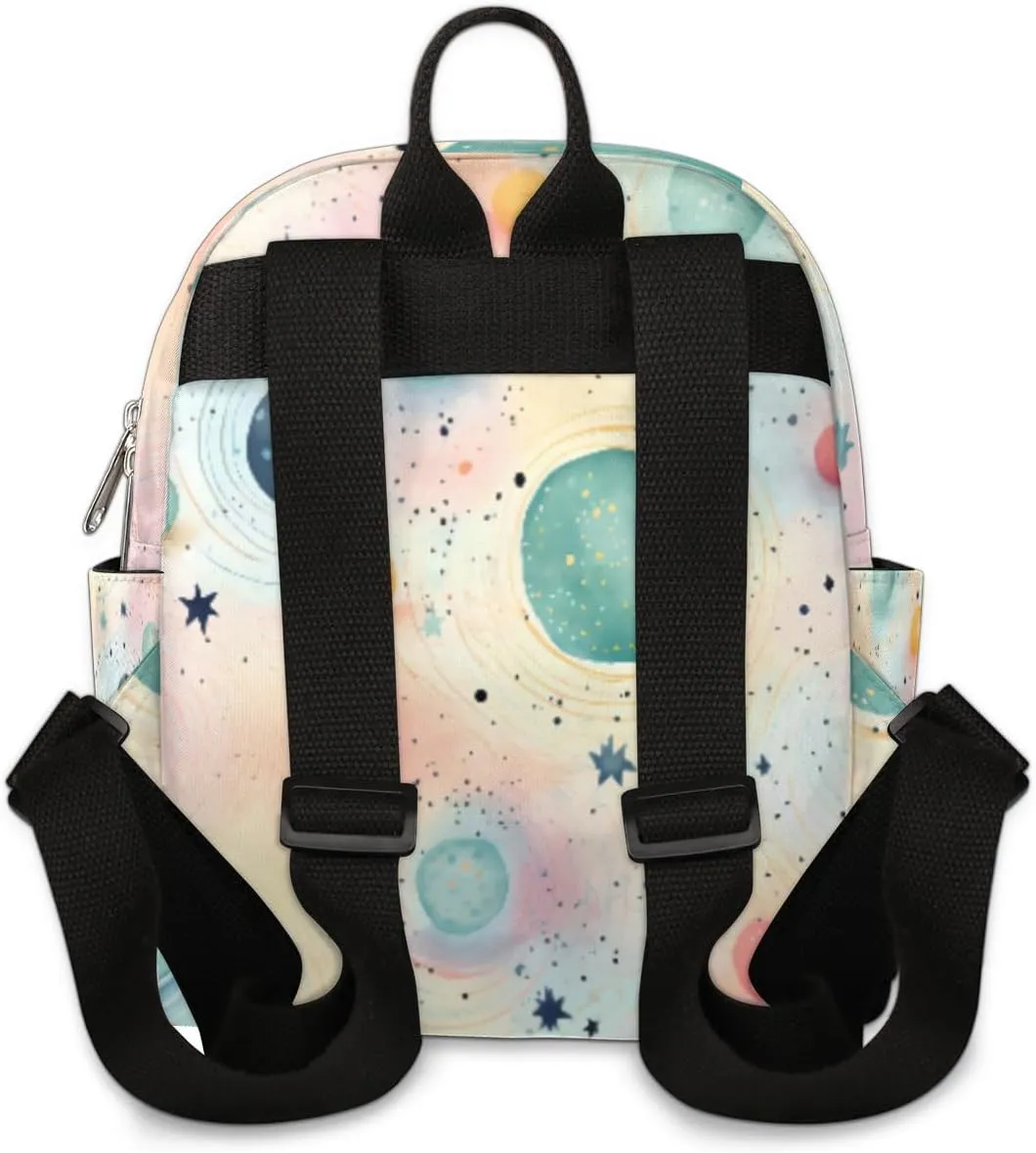 cfpolar Mini Backpack Purse for Women, Universe Meteorite Stars Small Backpack Multi Functional Casual Daypack Soft Shoulder Bag Handbags for Ladies Travel Work