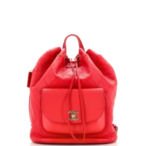 CHANEL Daily Round Backpack Quilted Calfskin with Caviar