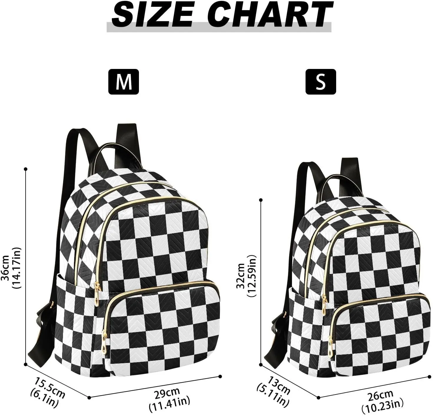 Checkerboard Plaid Backpack Purse for Women Anti-theft Small Fashion Travel Backpack Hiking Sports Ladies Daypack,M