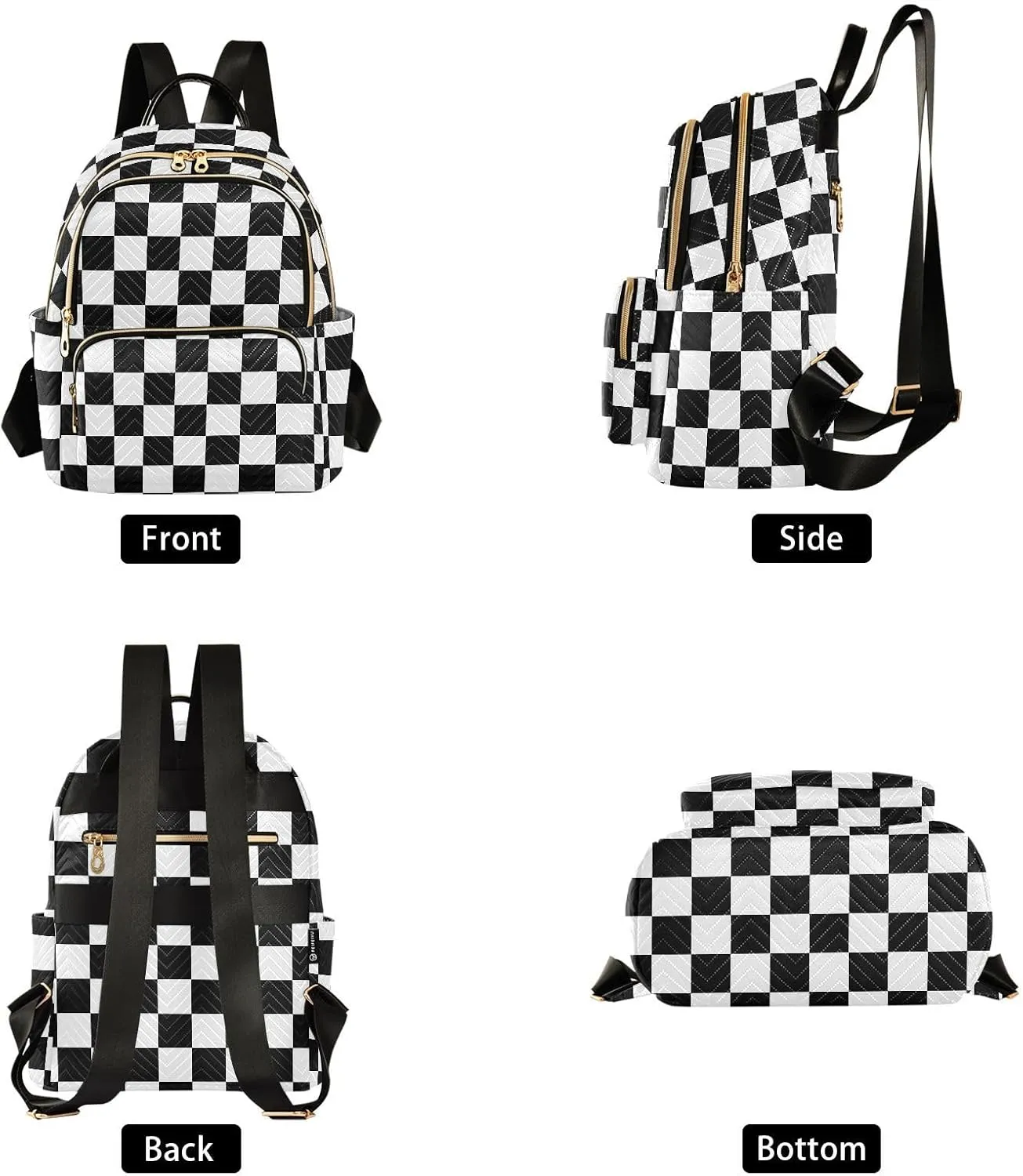 Checkerboard Plaid Backpack Purse for Women Anti-theft Small Fashion Travel Backpack Hiking Sports Ladies Daypack,M
