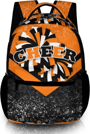 Cheer Backpacks for Cheerleaders, Cheerleading Backpack 16.5in, Cheerleader Gifts for Team (Orange&Black)
