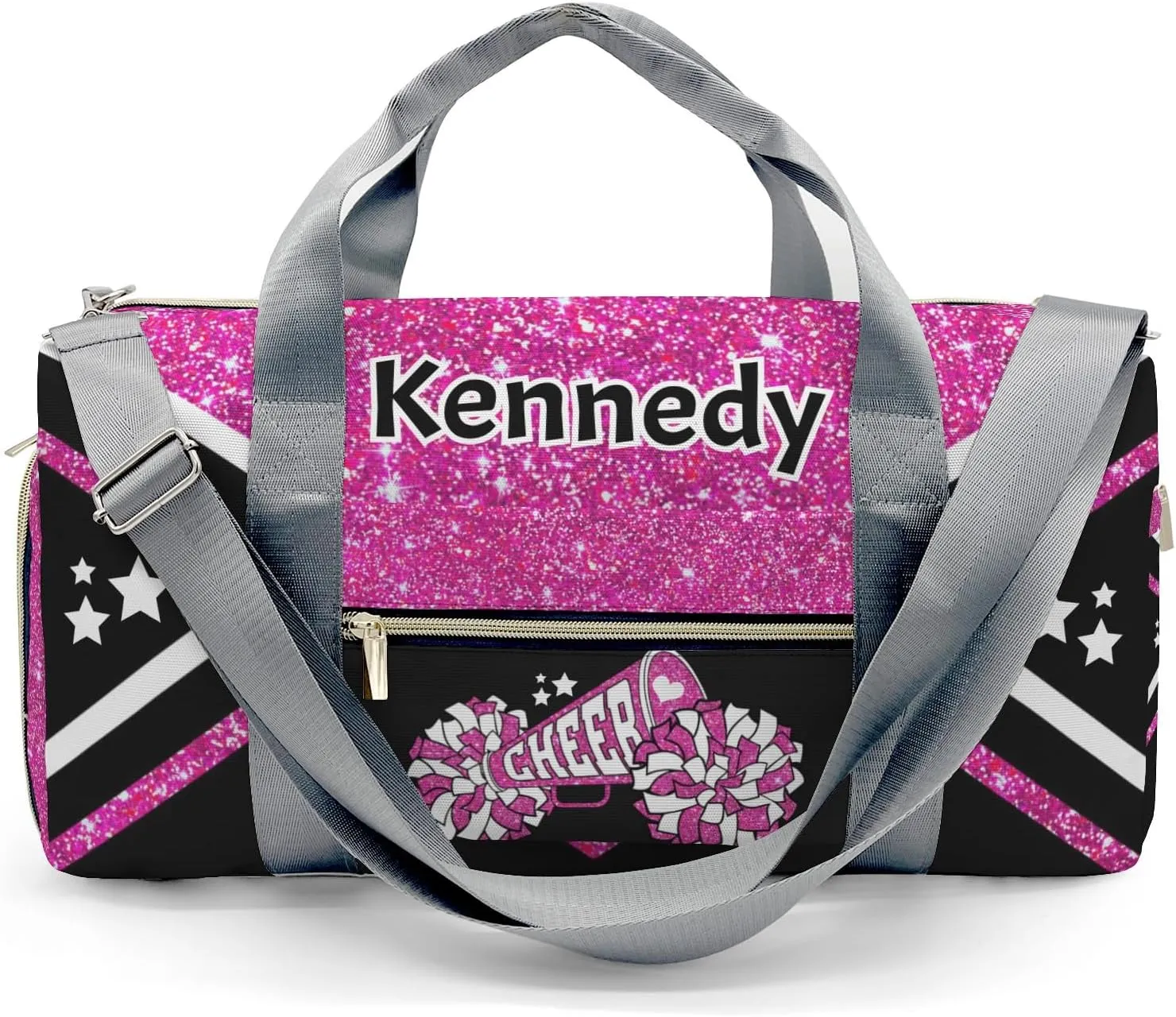 Cheer Cheerleader Rose Purple Print Multifunction Sport Duffel Bag Gym Travel Perform Training Weekender Bags Getaway Bags