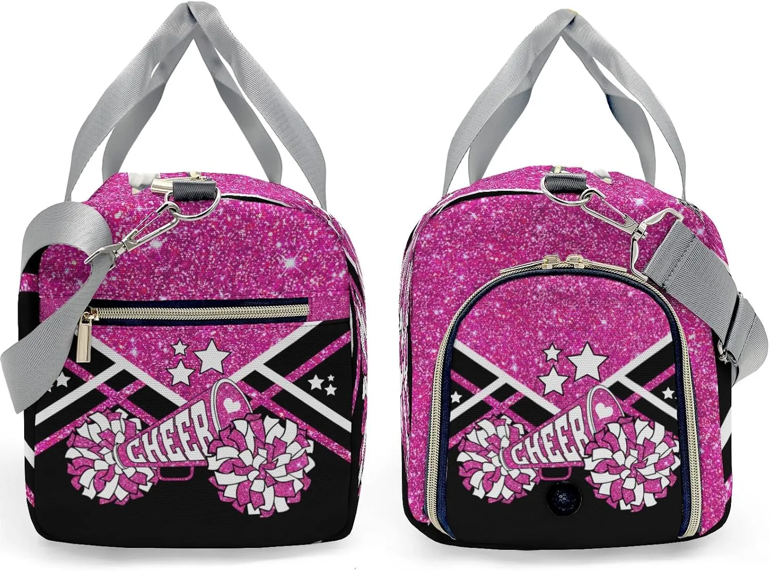 Cheer Cheerleader Rose Purple Print Multifunction Sport Duffel Bag Gym Travel Perform Training Weekender Bags Getaway Bags
