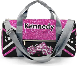 Cheer Cheerleader Rose Purple Print Multifunction Sport Duffel Bag Gym Travel Perform Training Weekender Bags Getaway Bags