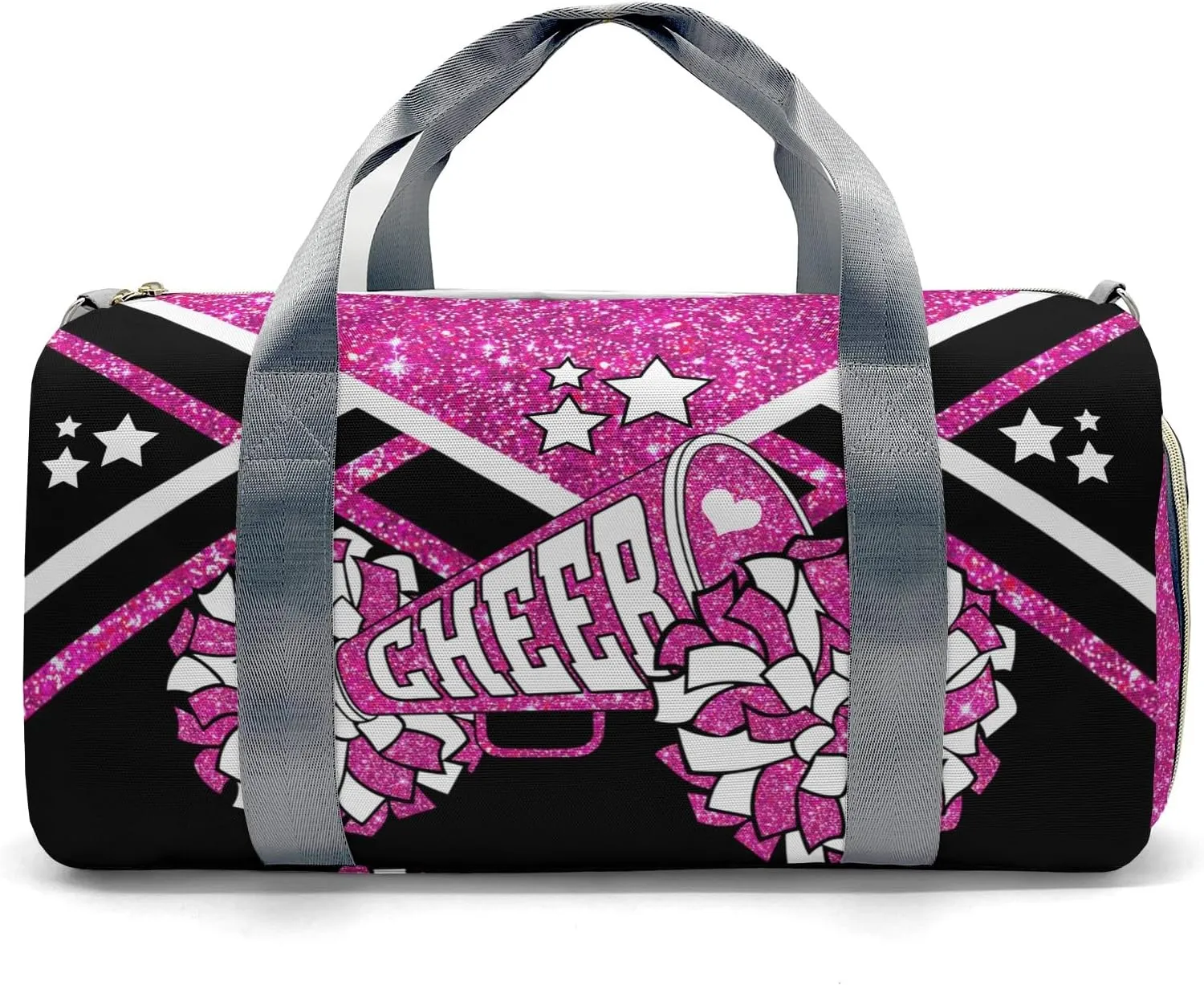 Cheer Cheerleader Rose Purple Print Multifunction Sport Duffel Bag Gym Travel Perform Training Weekender Bags Getaway Bags