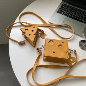 Cheese Shaped Mini Crossbody Bag