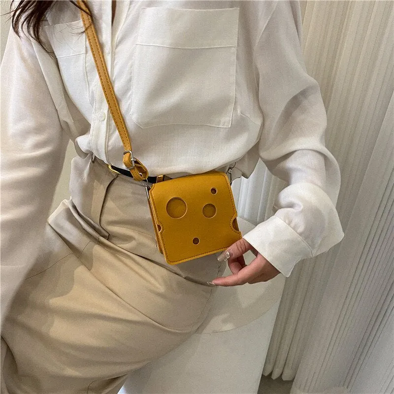 Cheese Shaped Mini Crossbody Bag