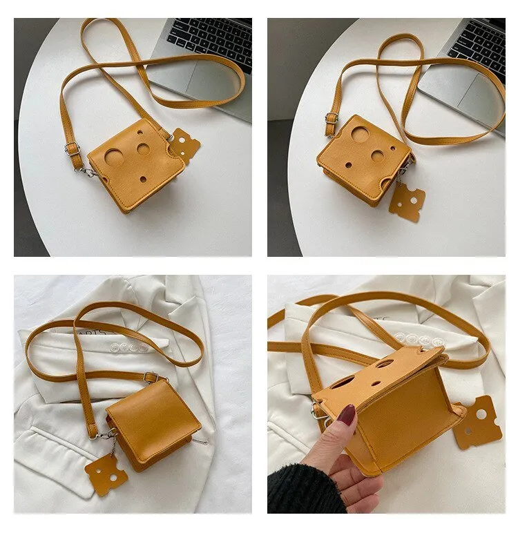 Cheese Shaped Mini Crossbody Bag