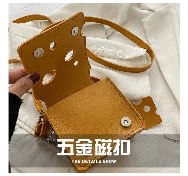 Cheese Shaped Mini Crossbody Bag