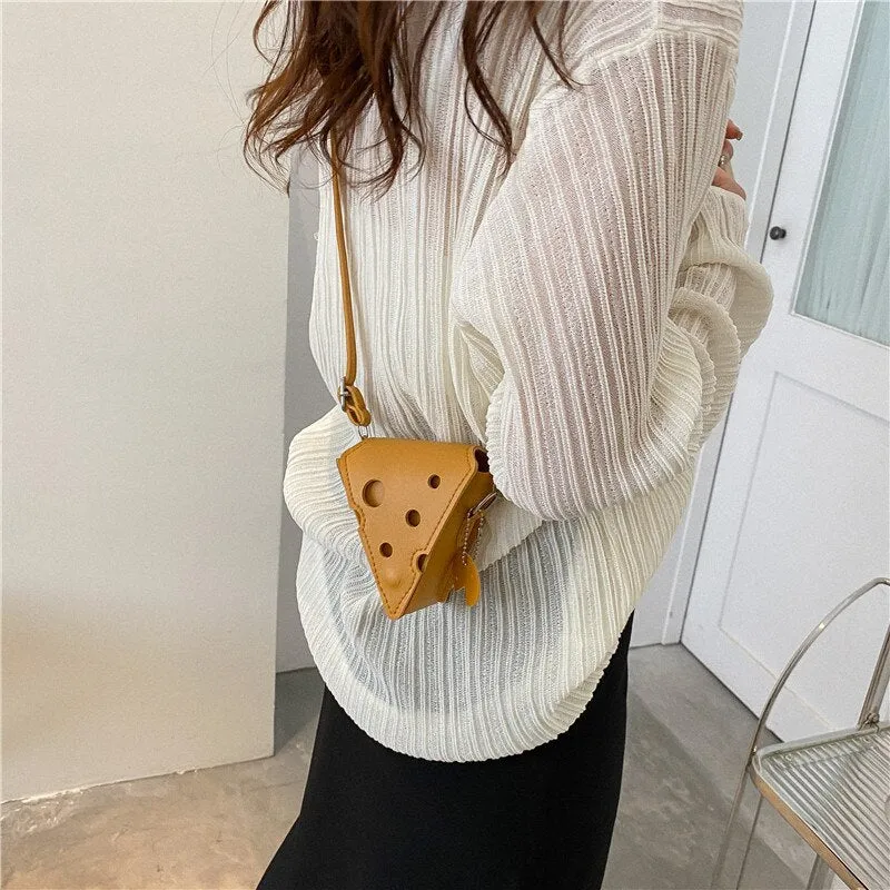 Cheese Shaped Mini Crossbody Bag