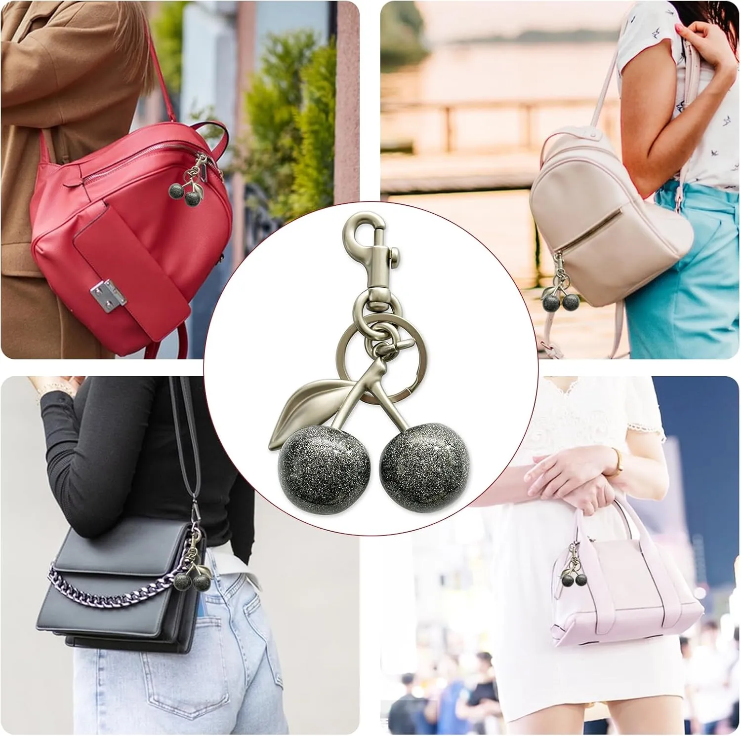 Cherry Bag Charm Purse Charms Keychain,Bag Charms Accessories keychian for Women