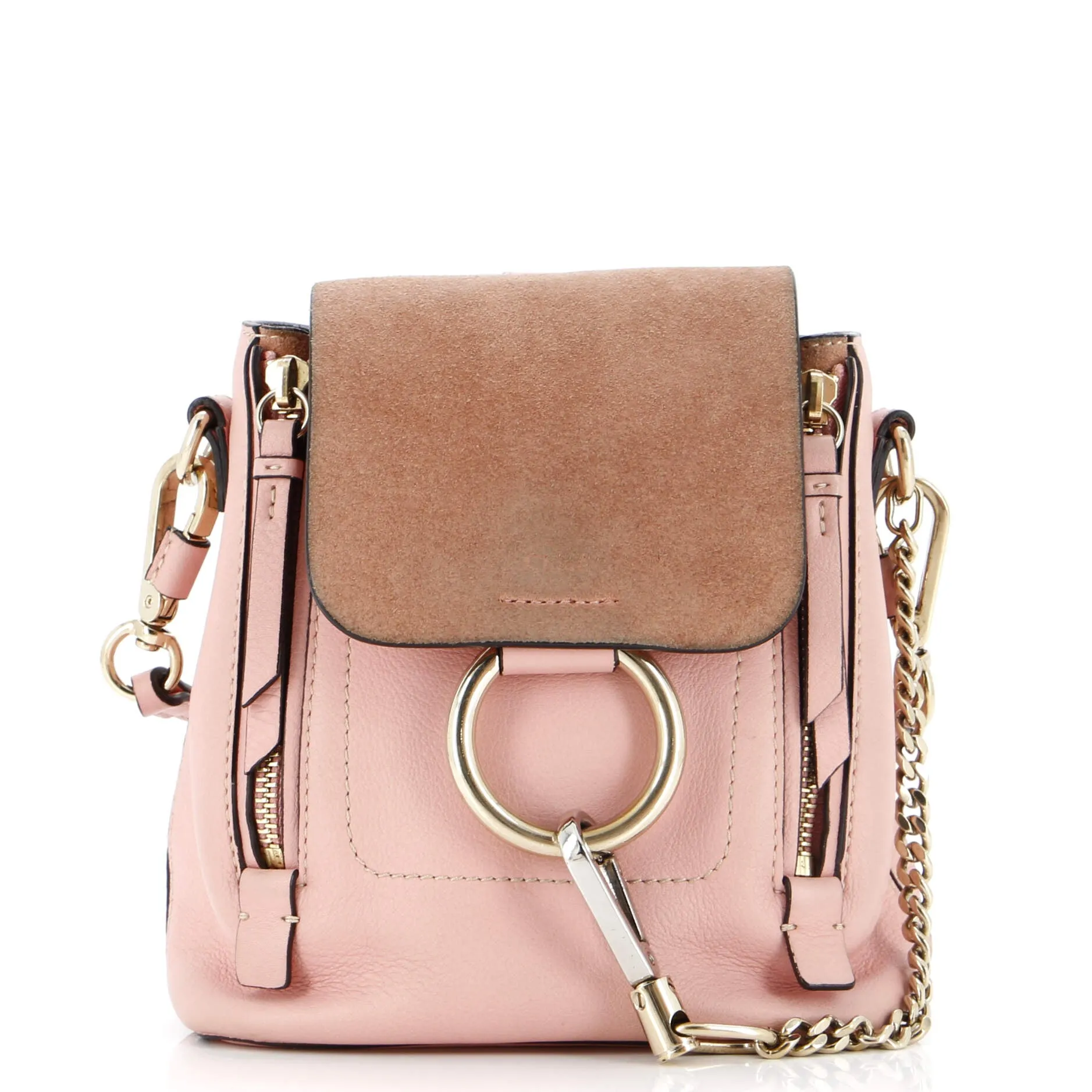 CHLOE Faye Backpack Leather and Suede Mini