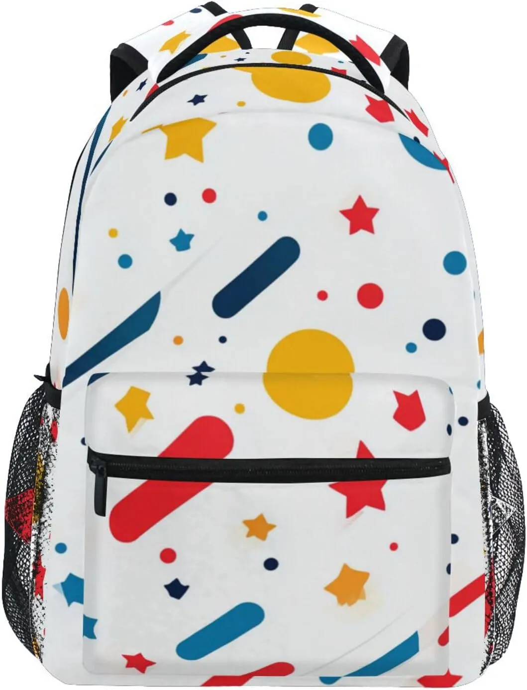 Circle and Stripe Simple Pattern waterproof school backpack for kids with big books bag for 6th grade school boys girls