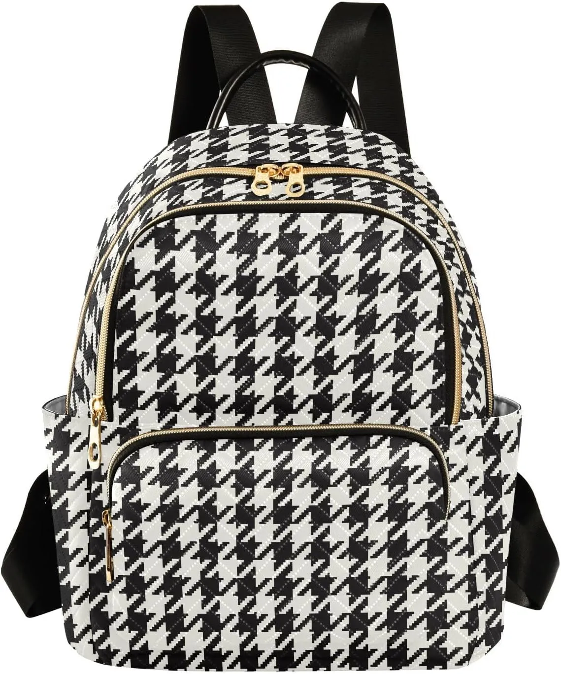 Classic Houndstooth Backpack Purse for Women Fashion Ladies Shoulder Bags Travel Bag Handbag Back Pack Lady Purse,M