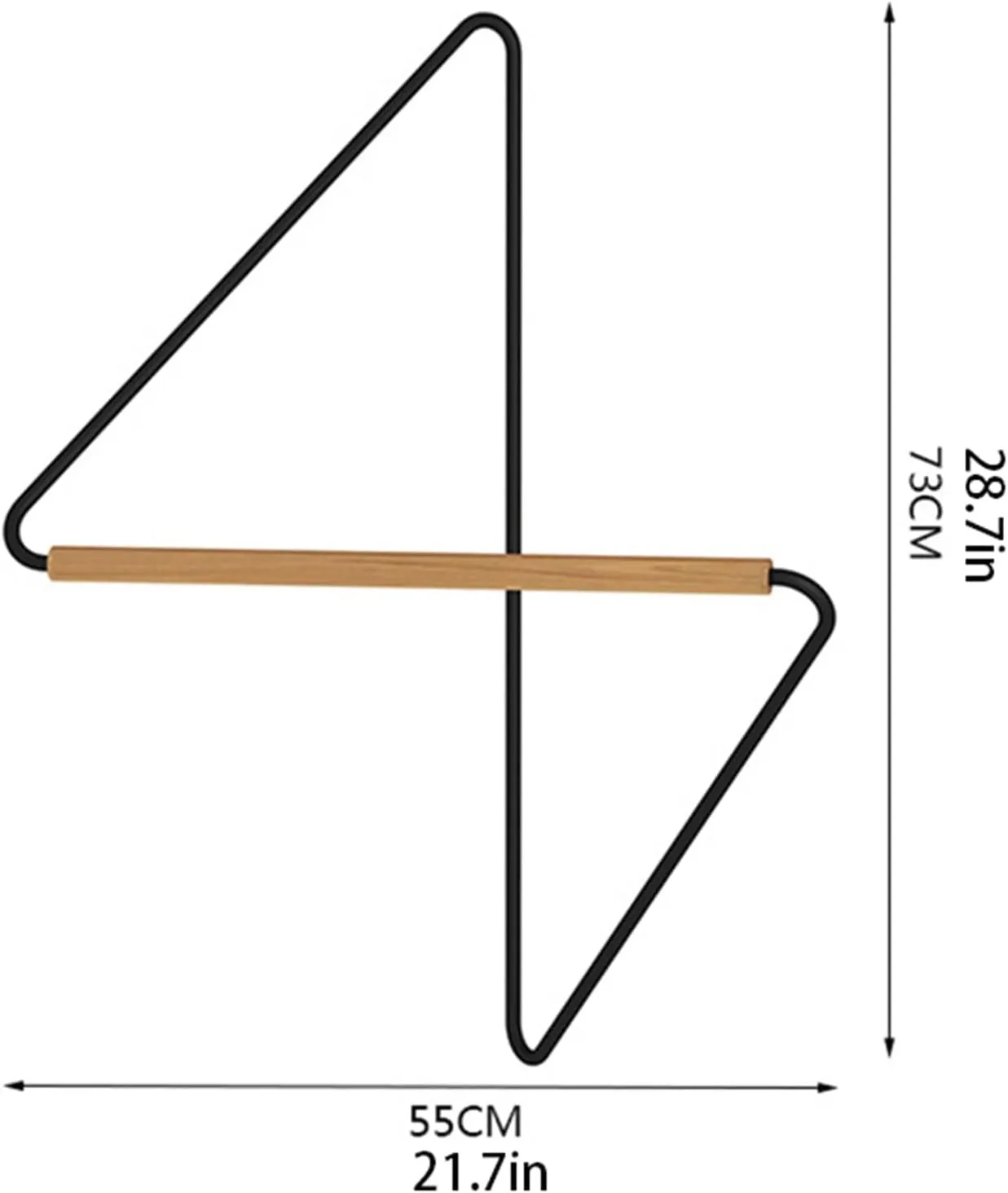 Coat Rack Wall Mounted Corner Coat Rack Modern and Minimalist Clothes Hanging Rack Metal and Wooden Clothing Organizer Hanging Clothes Rack for Bathroom Entryway Office Display and Storage