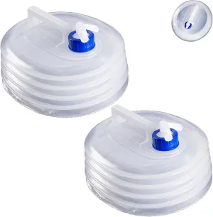 Collapsible Camping Water Container with Spigot, 2025 New Camping Water Storage Jug Carrier, 0.8-4Gallon, Portable & Foldable, for Camping, Hiking Backpack RV & Emergency (2.11 Gal)