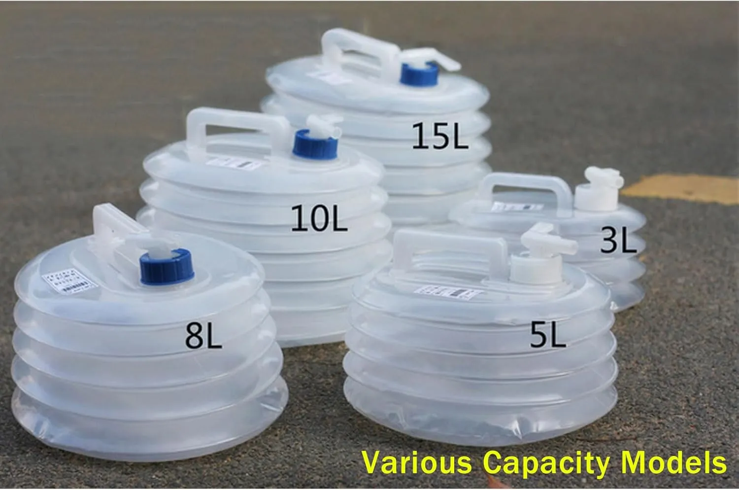 Collapsible Camping Water Container with Spigot, 2025 New Camping Water Storage Jug Carrier, 0.8-4Gallon, Portable & Foldable, for Camping, Hiking Backpack RV & Emergency (2.11 Gal)