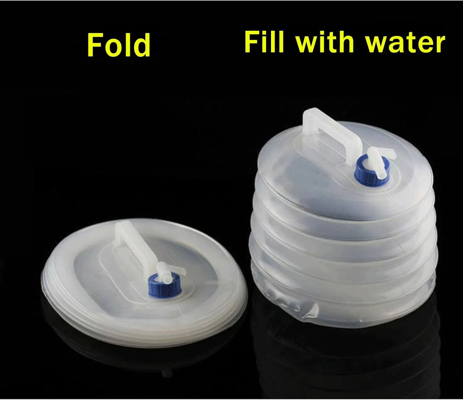 Collapsible Camping Water Container with Spigot, 2025 New Camping Water Storage Jug Carrier, 0.8-4Gallon, Portable & Foldable, for Camping, Hiking Backpack RV & Emergency (2.11 Gal)