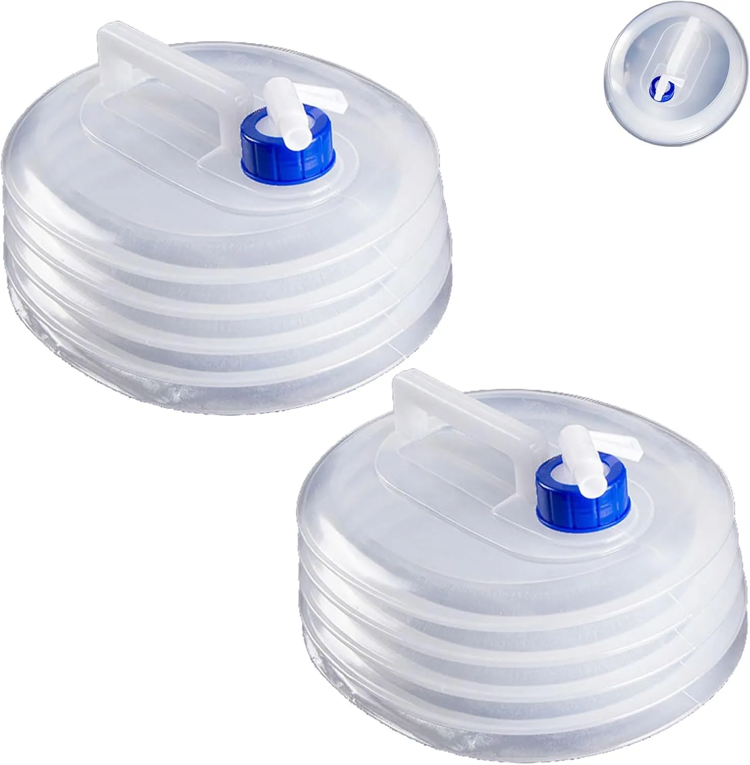 Collapsible Camping Water Container with Spigot, 2025 New Camping Water Storage Jug Carrier, 0.8-4Gallon, Portable & Foldable, for Camping, Hiking Backpack RV & Emergency (2.11 Gal)