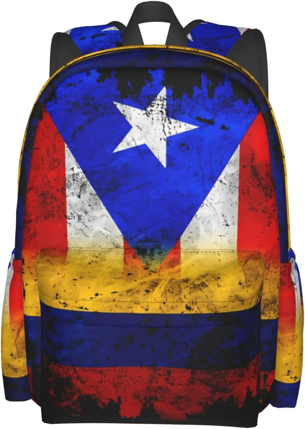 Colombian Puerto Rican Colombia Boricua Flag Large Travel Backpack Casual Backpacks Laptop Daypack Working Rucksack Lightweight Back Pack Sports Bag with Adjustable Shoulder Strap