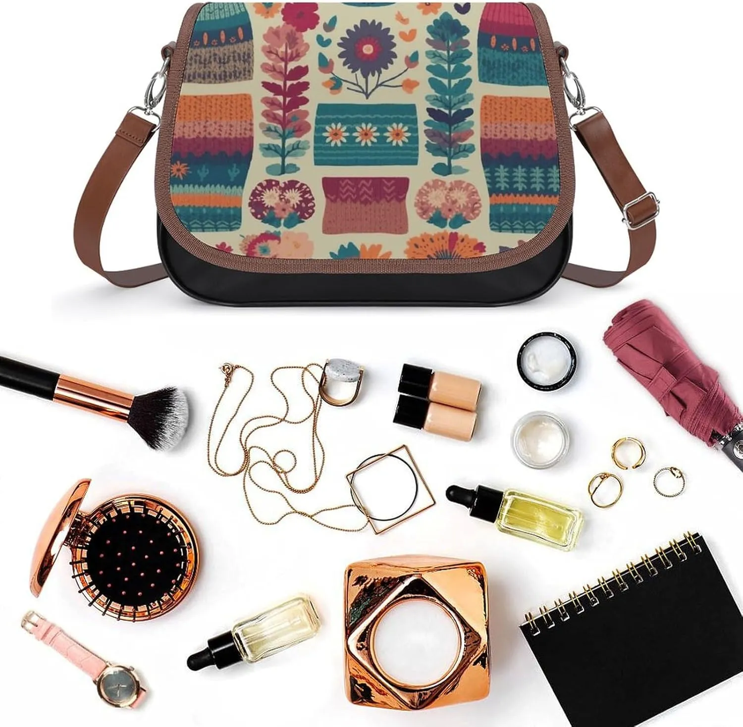 Color Dot Pattern Crossbody Bags for Women Travel Shoulder Bag Small Leather Cross Body Handbags