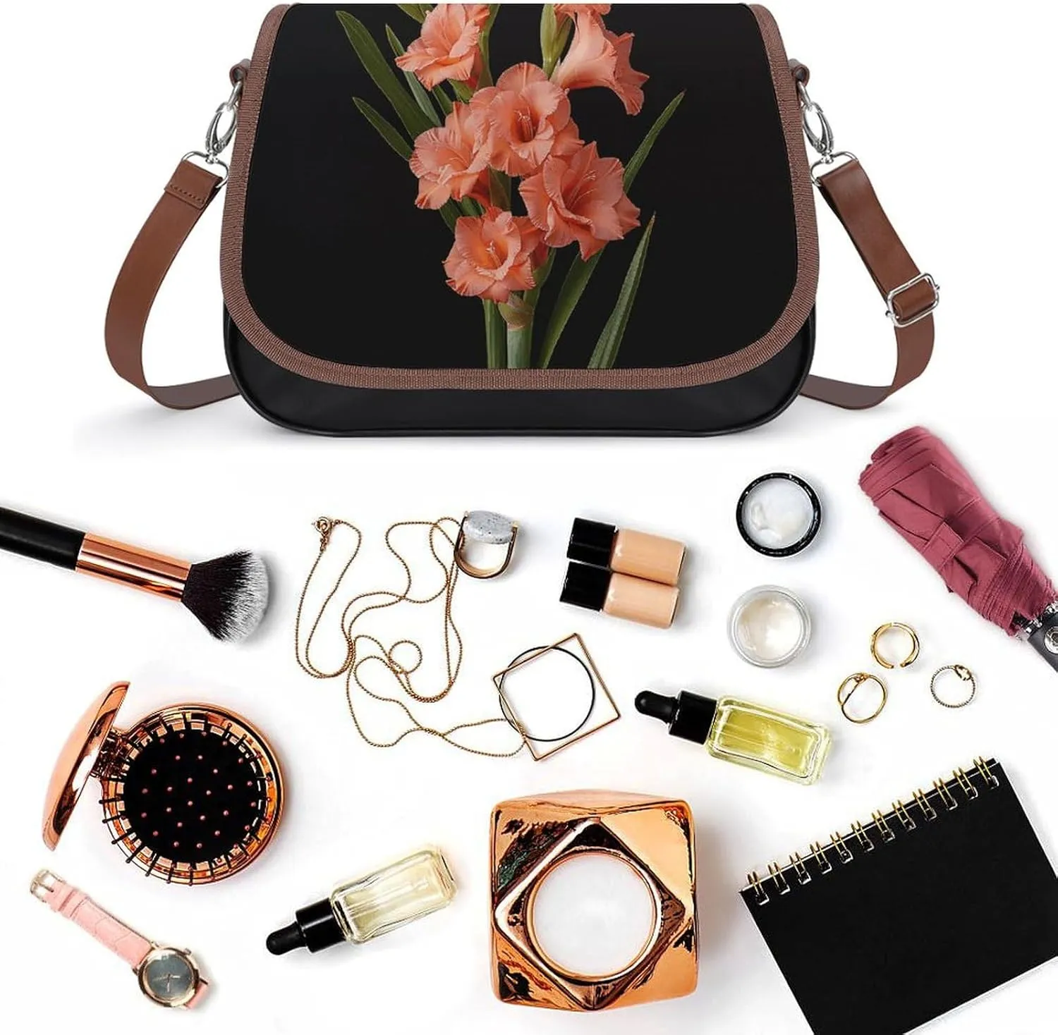 Color Dot Pattern Crossbody Bags for Women Travel Shoulder Bag Small Leather Cross Body Handbags