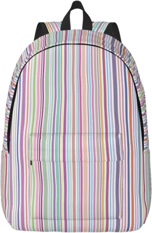 Color stripes. Canvas Casual Lightweight Duffel Bag, Fashion Duffel Bag, Unisex Travel Backpack