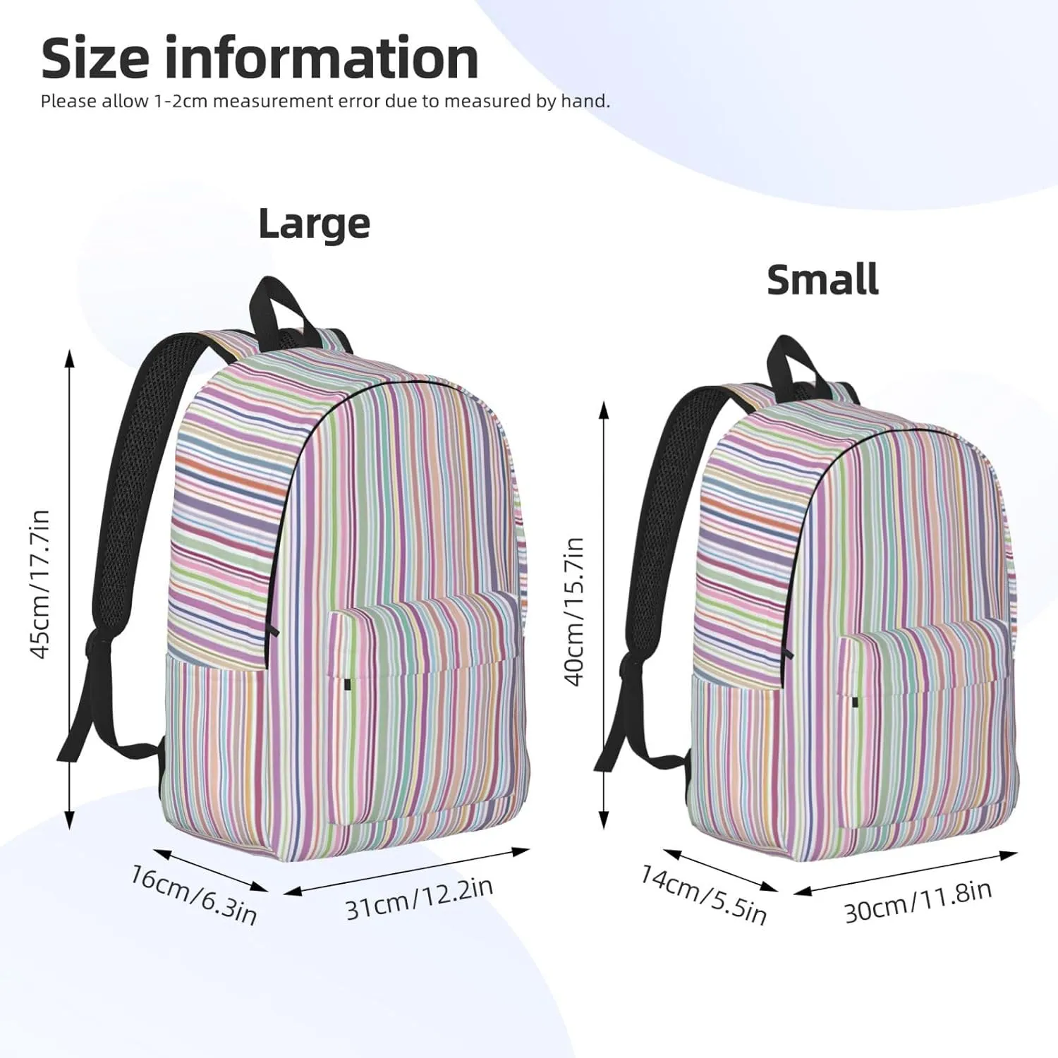 Color stripes. Canvas Casual Lightweight Duffel Bag, Fashion Duffel Bag, Unisex Travel Backpack