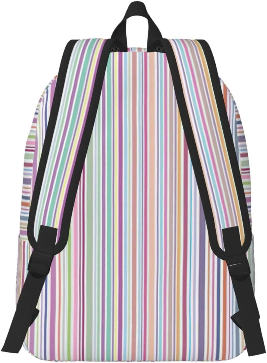 Color stripes. Canvas Casual Lightweight Duffel Bag, Fashion Duffel Bag, Unisex Travel Backpack