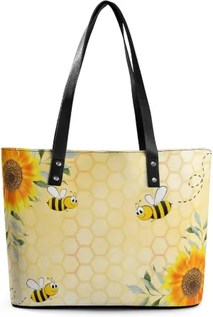 Colorful Print Large Capacity Portable Leather Handbag