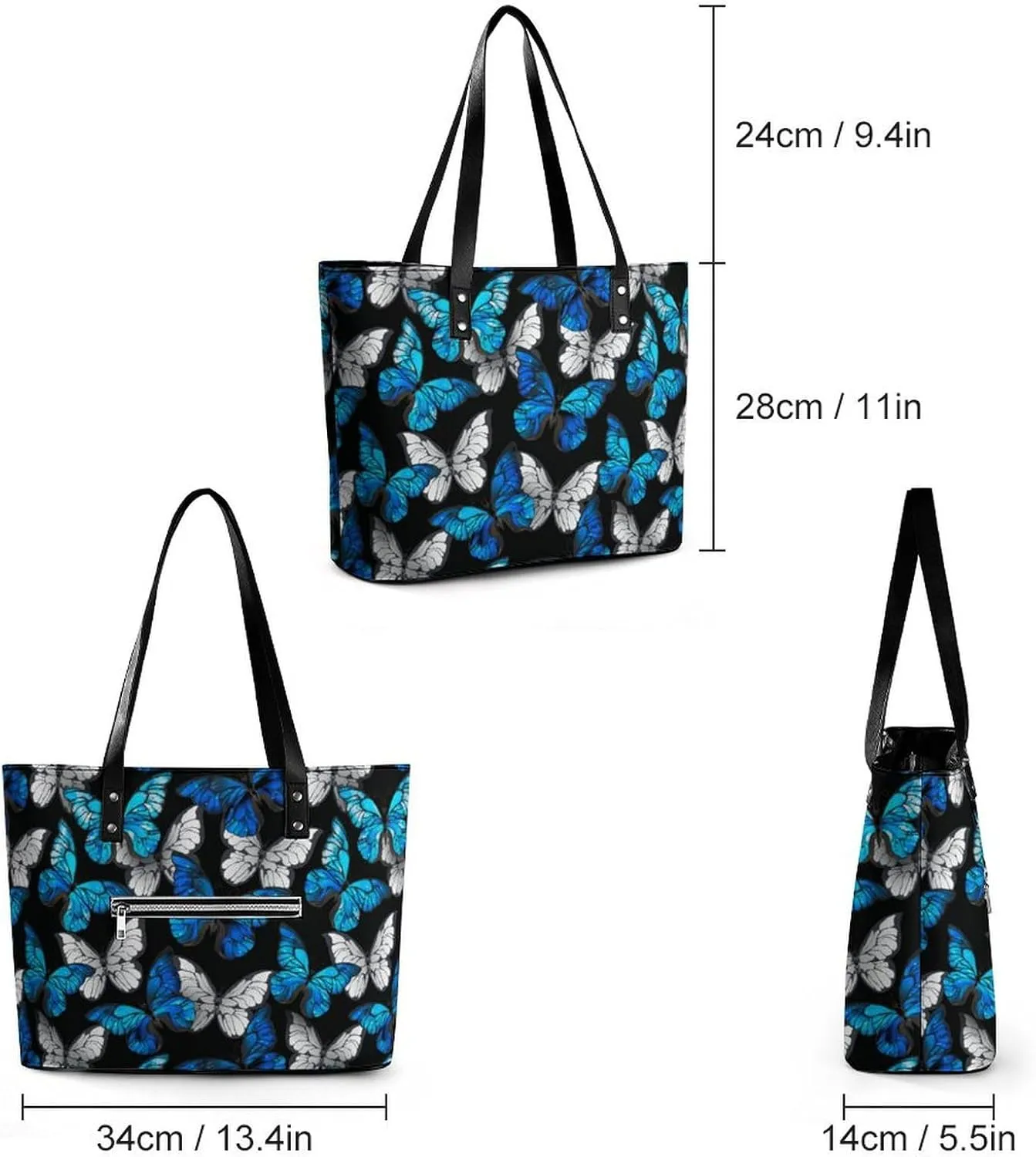 Colorful Print Large Capacity Portable Leather Handbag