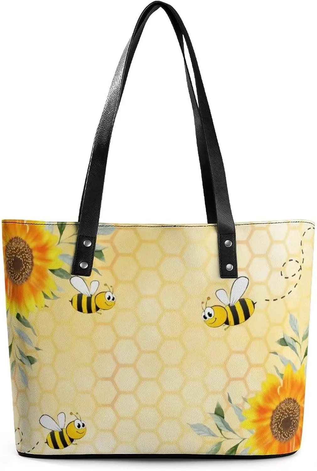 Colorful Print Large Capacity Portable Leather Handbag