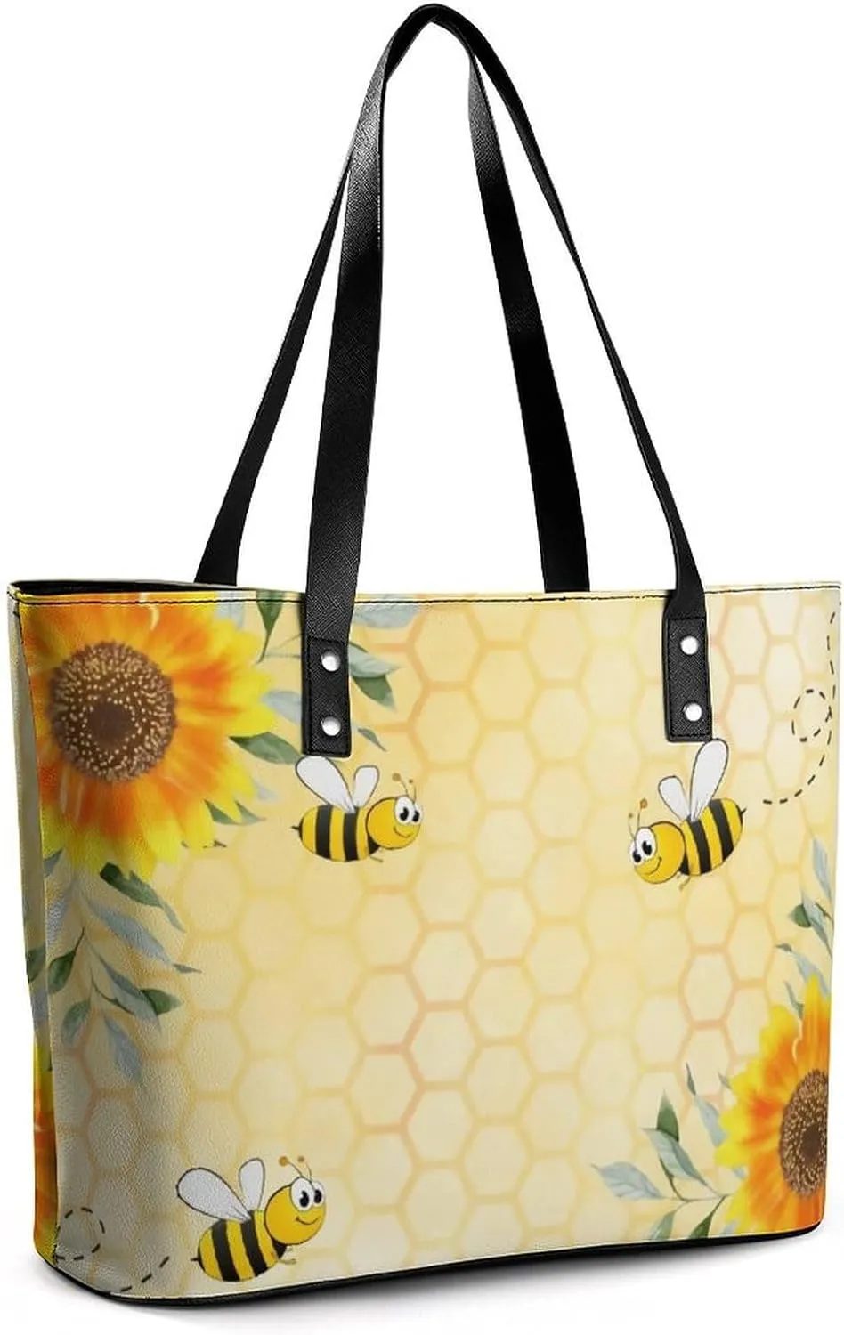 Colorful Print Large Capacity Portable Leather Handbag